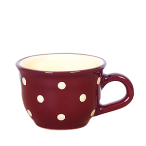 Cappuccino-teás csésze 2,5 dl, csoki-krém pöttyös