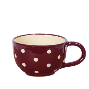 Teás csésze 3,8 dl, csoki-krém pöttyös