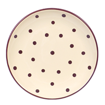 Desszertes tányér krém-csoki pöttyös