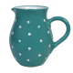 Hagyományos kancsó, sötét türkiz-fehér pöttyös